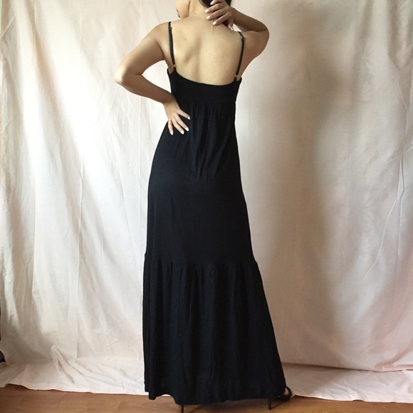 BLACK SPAGHETTI STRAP MAXI DRESS - Picture 4 of 4